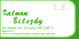 kalman bilszky business card